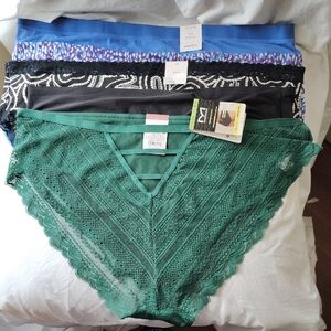 Elegant Women's Panty Set(4) - Green, Black, Blue-Plus Size! 2x-3x New With Tags